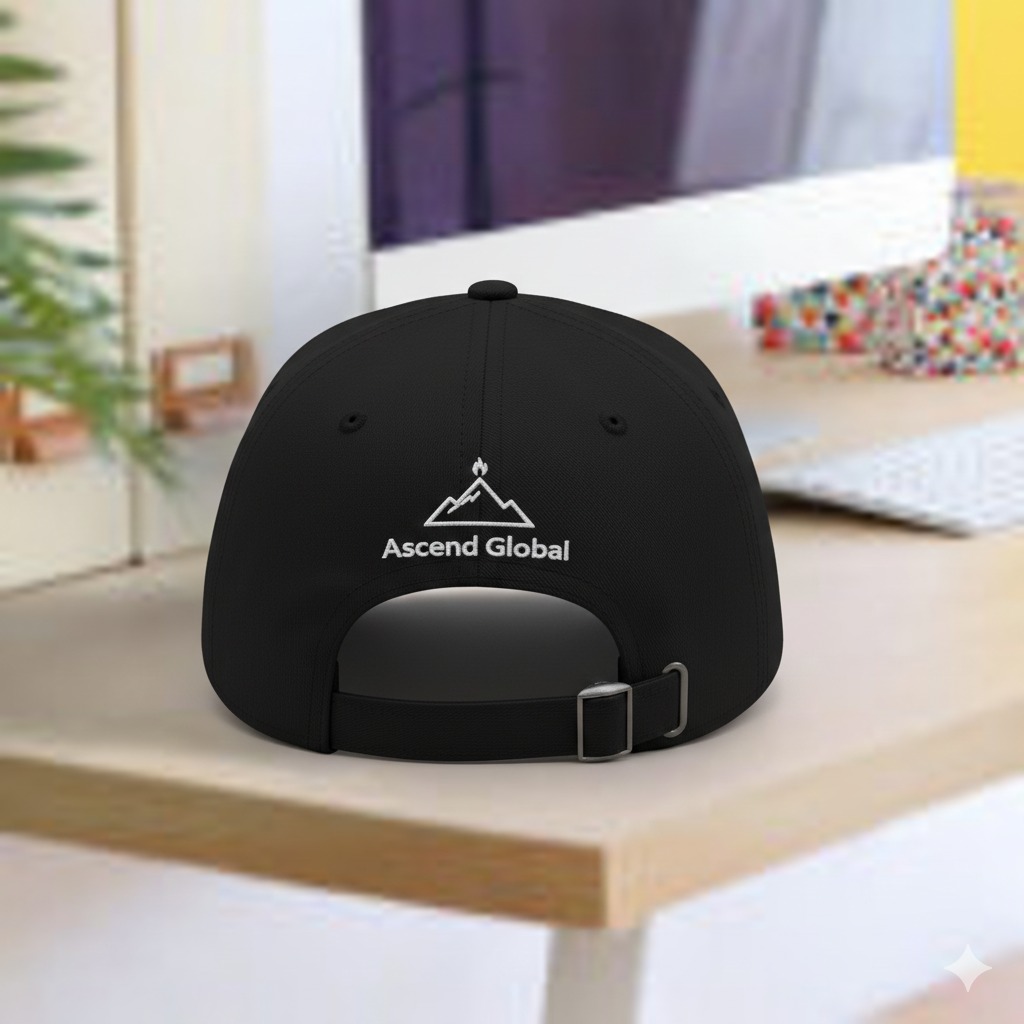 ASCEND GLOBAL BLACK MOUNTAIN CAP (BACK VIEW)